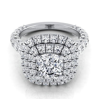 The Dinah Select Halo Engagement Ring with Lab Diamond in 18K White Gold - view 1