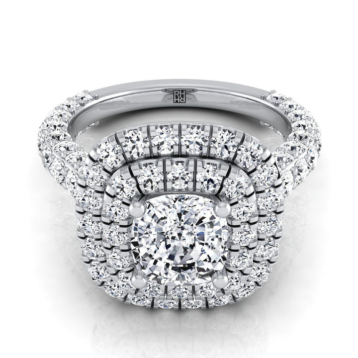 The Dinah Select Halo Engagement Ring with Lab Diamond in 18K White Gold - view 1