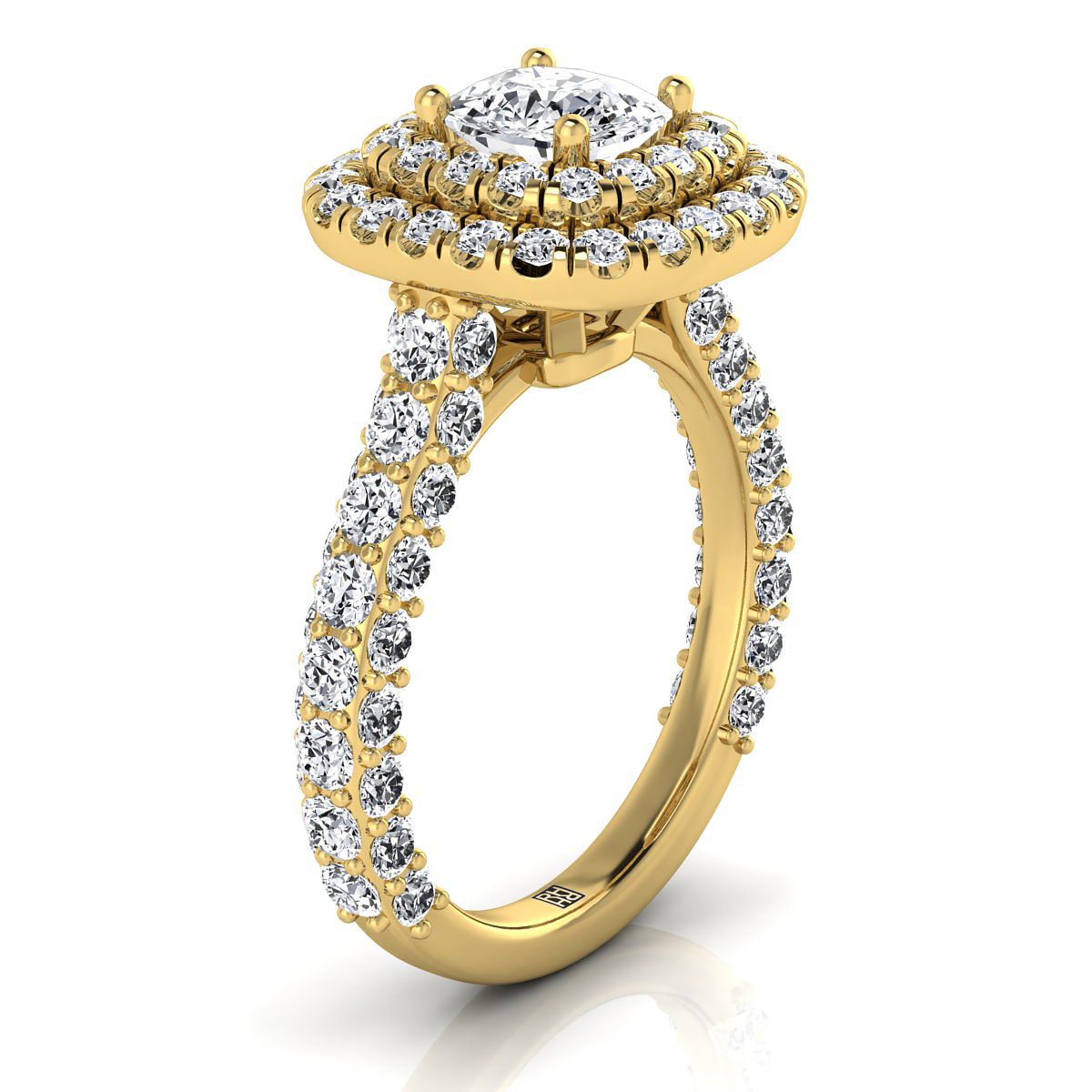 Made to order: The Dinah cushion engagement ring setting in 18K Yellow Gold | RockHer