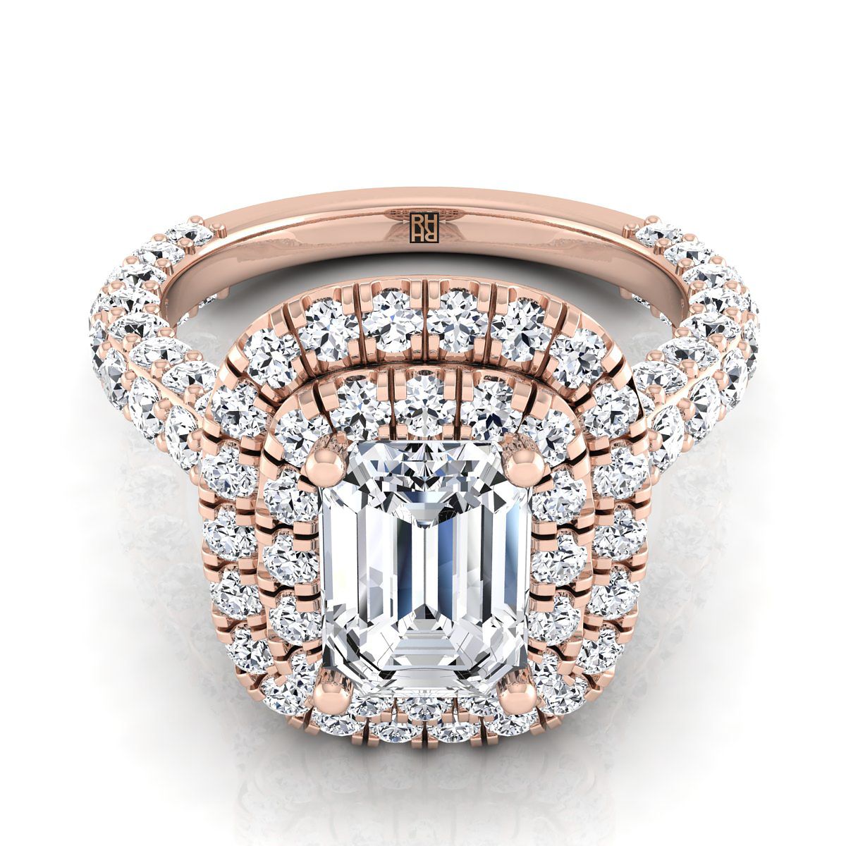 The Dinah emerald engagement ring setting in 14K Rose Gold | RockHer