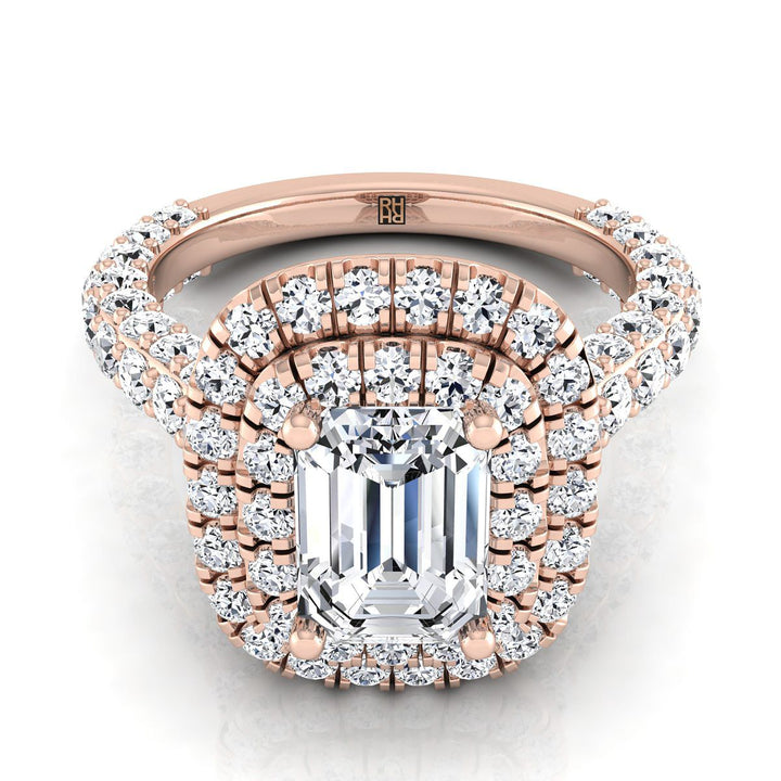 The Dinah Select Halo Engagement Ring with Lab Diamond in 14K Rose Gold - view 1