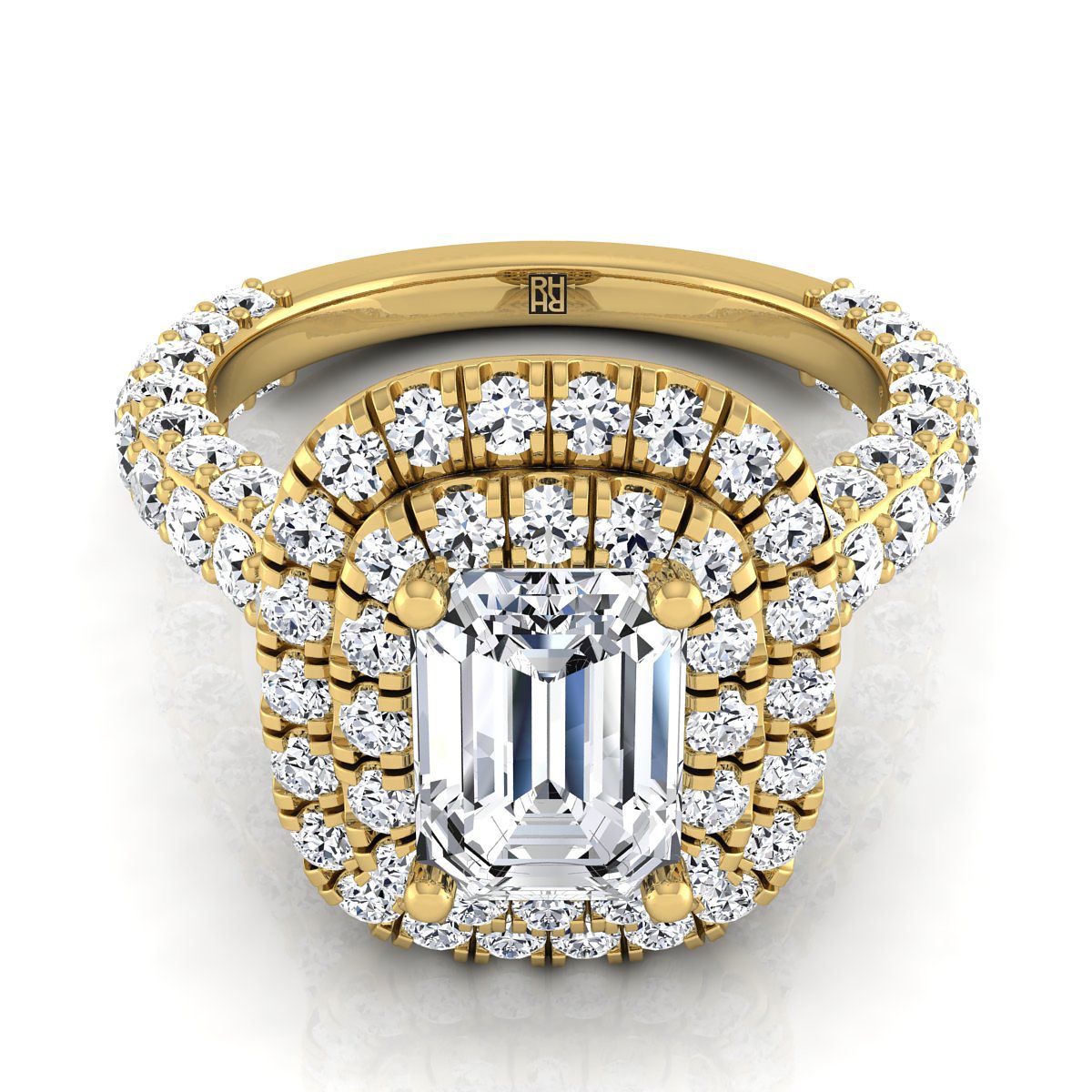 The Dinah emerald engagement ring setting in 18K Yellow Gold | RockHer