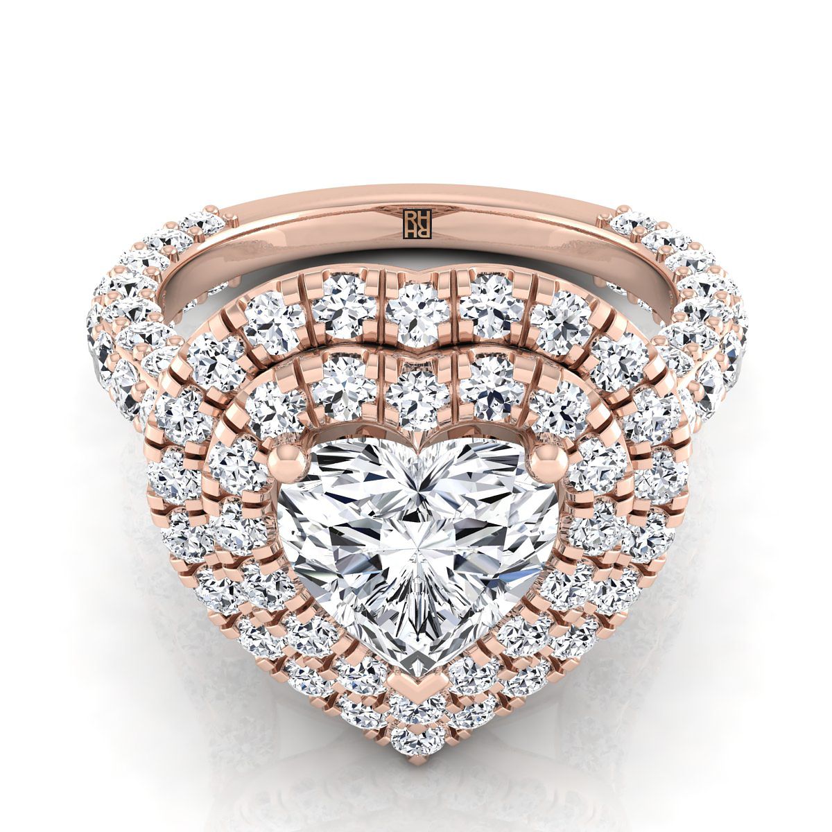 The Dinah heart engagement ring setting in 14K Rose Gold | RockHer