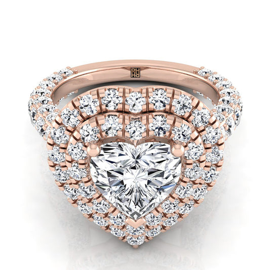 The Dinah Select Halo Engagement Ring with Lab Diamond in 14K Rose Gold - view 1