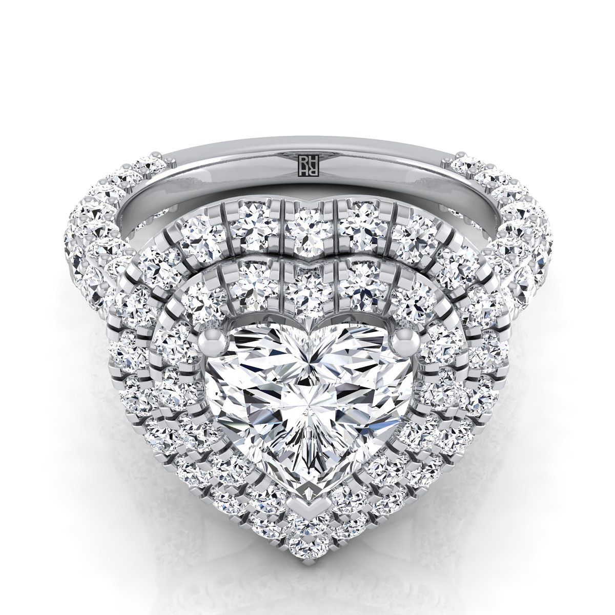 The Dinah heart engagement ring setting in Platinum | RockHer