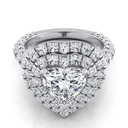 The Dinah Select Halo Engagement Ring with Lab Diamond in 18K White Gold - view 1