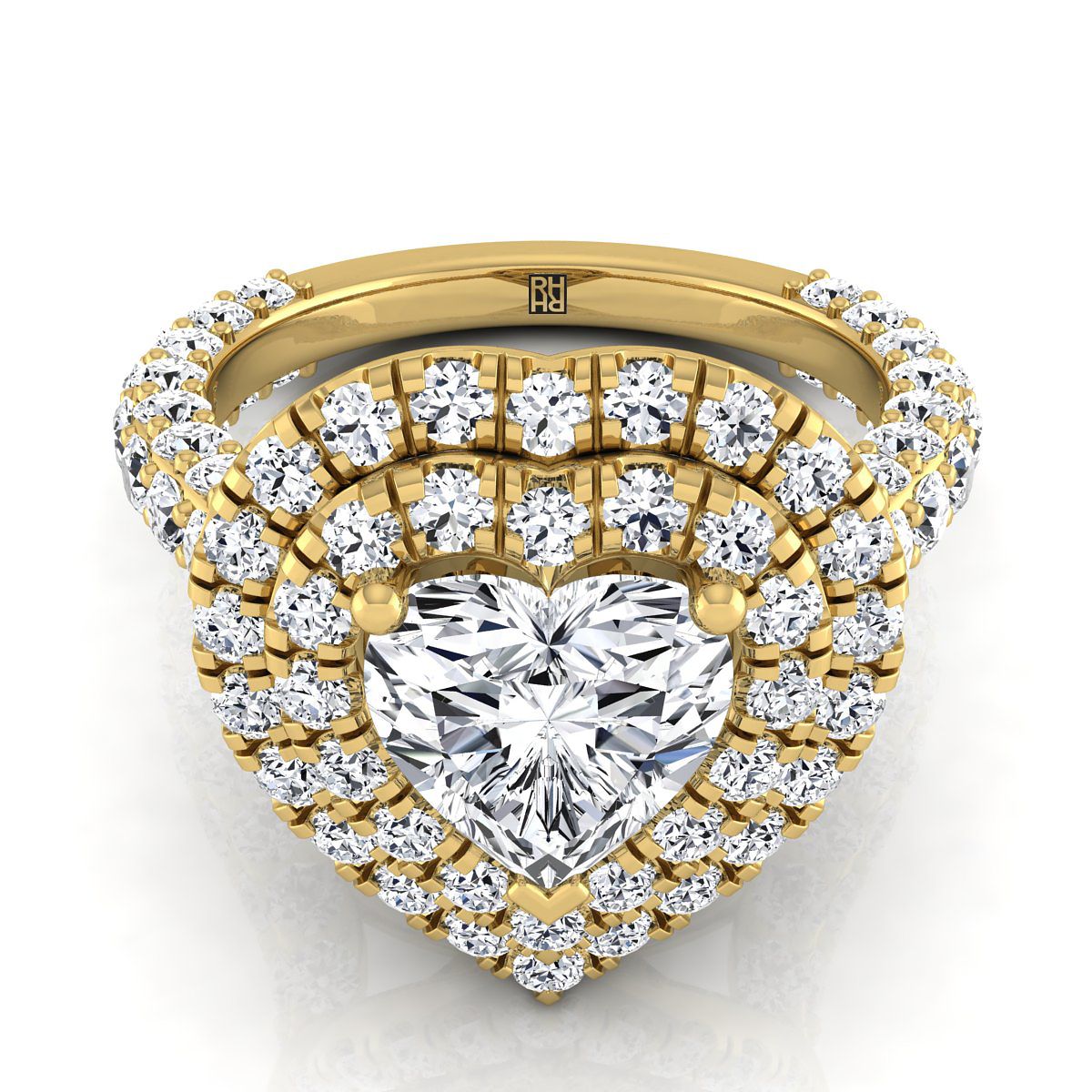 The Dinah Select Halo Engagement Ring with Lab Diamond in 18K Yellow Gold - view 1