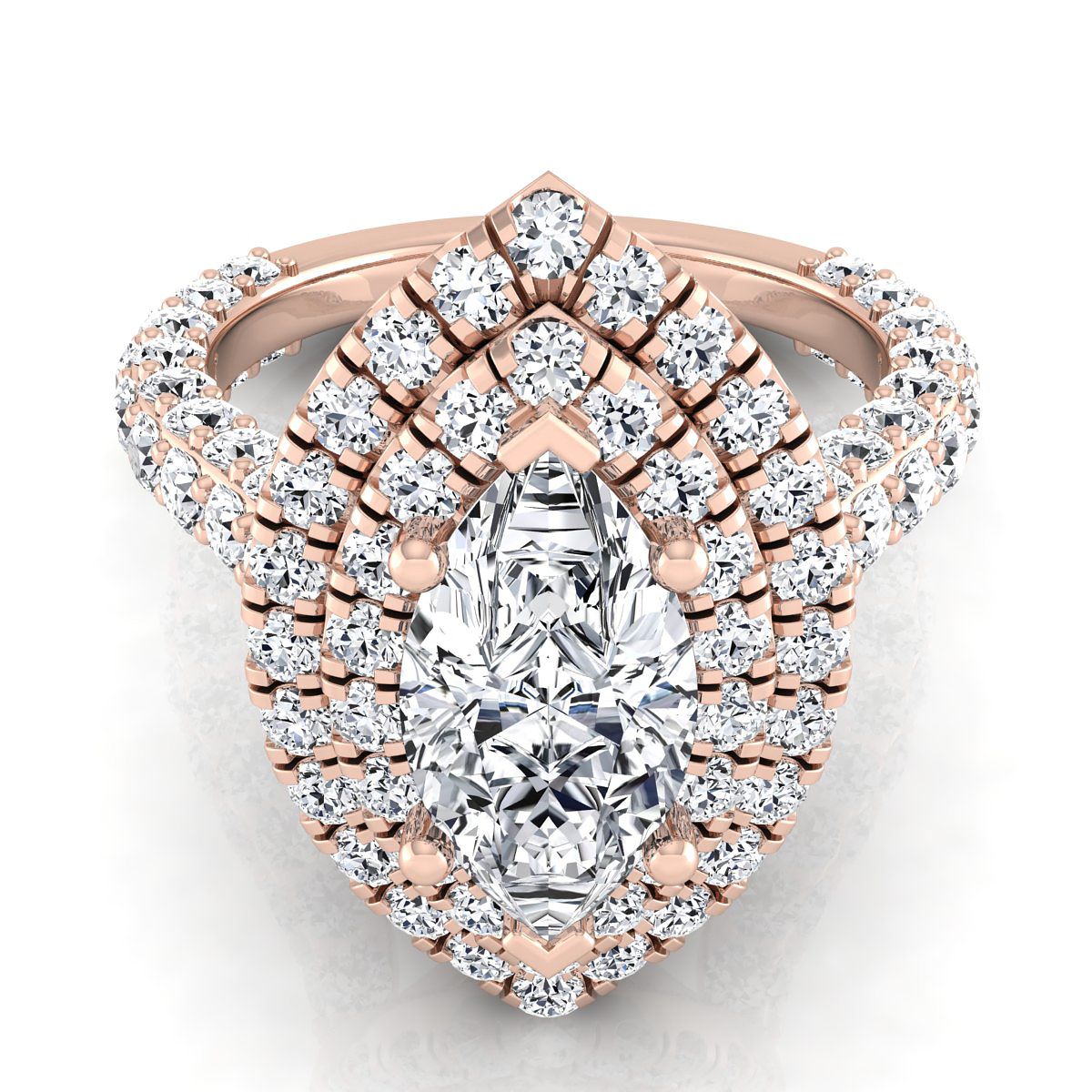The Dinah marquise engagement ring setting in 14K Rose Gold | RockHer