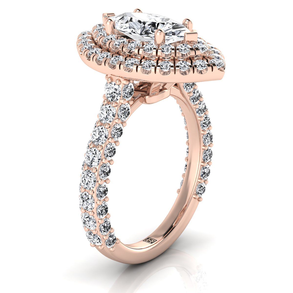 Select Double Halo styling on The Dinah marquise engagement ring setting | RockHer