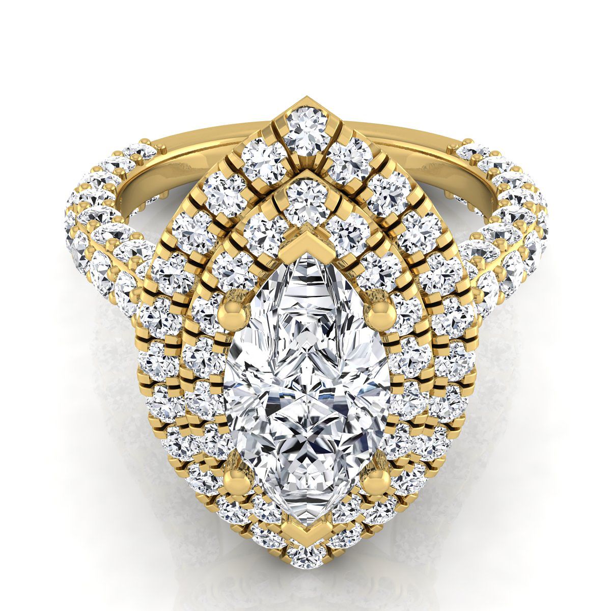 The Dinah marquise engagement ring setting in 18K Yellow Gold | RockHer
