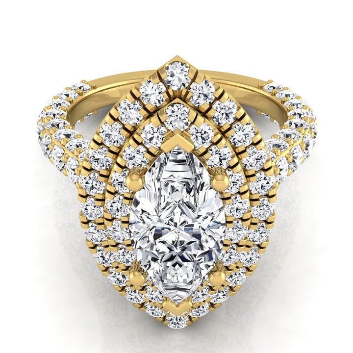 The Dinah Select Halo Engagement Ring with Lab Diamond in 18K Yellow Gold - view 1