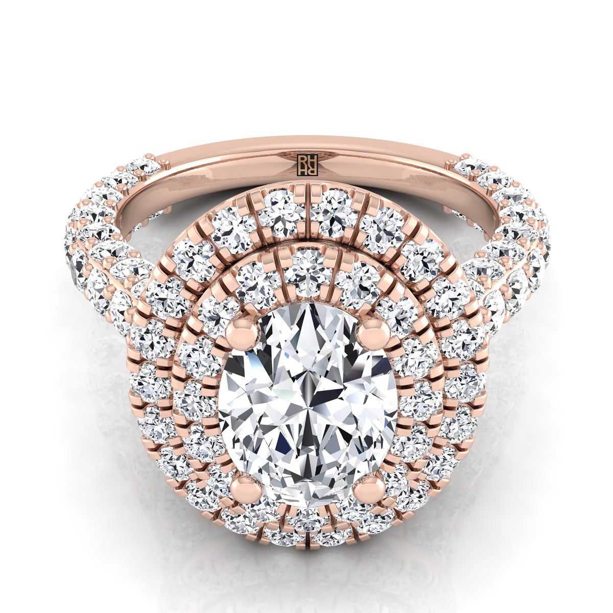 The Dinah oval engagement ring setting in 14K Rose Gold | RockHer