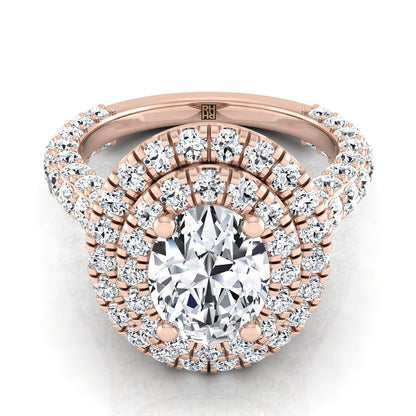 The Dinah Select Halo Engagement Ring with Lab Diamond in 14K Rose Gold - view 1