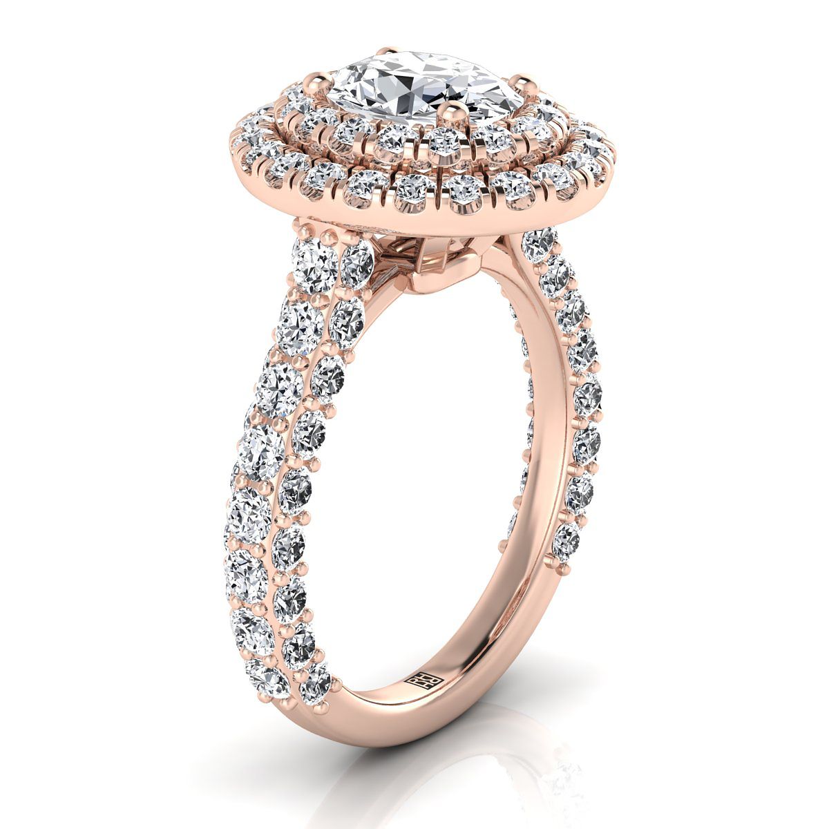 Select Double Halo styling on The Dinah oval engagement ring setting | RockHer