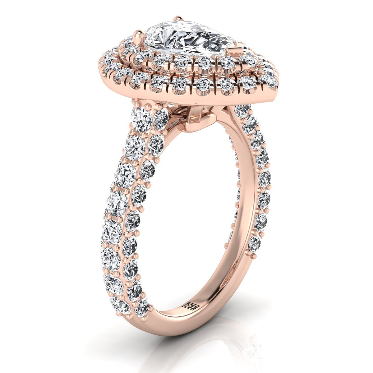 Select Double Halo styling on The Dinah pear engagement ring setting | RockHer