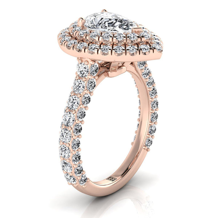 The Dinah Select Halo Engagement Ring with Lab Diamond in 14K Rose Gold - view 2