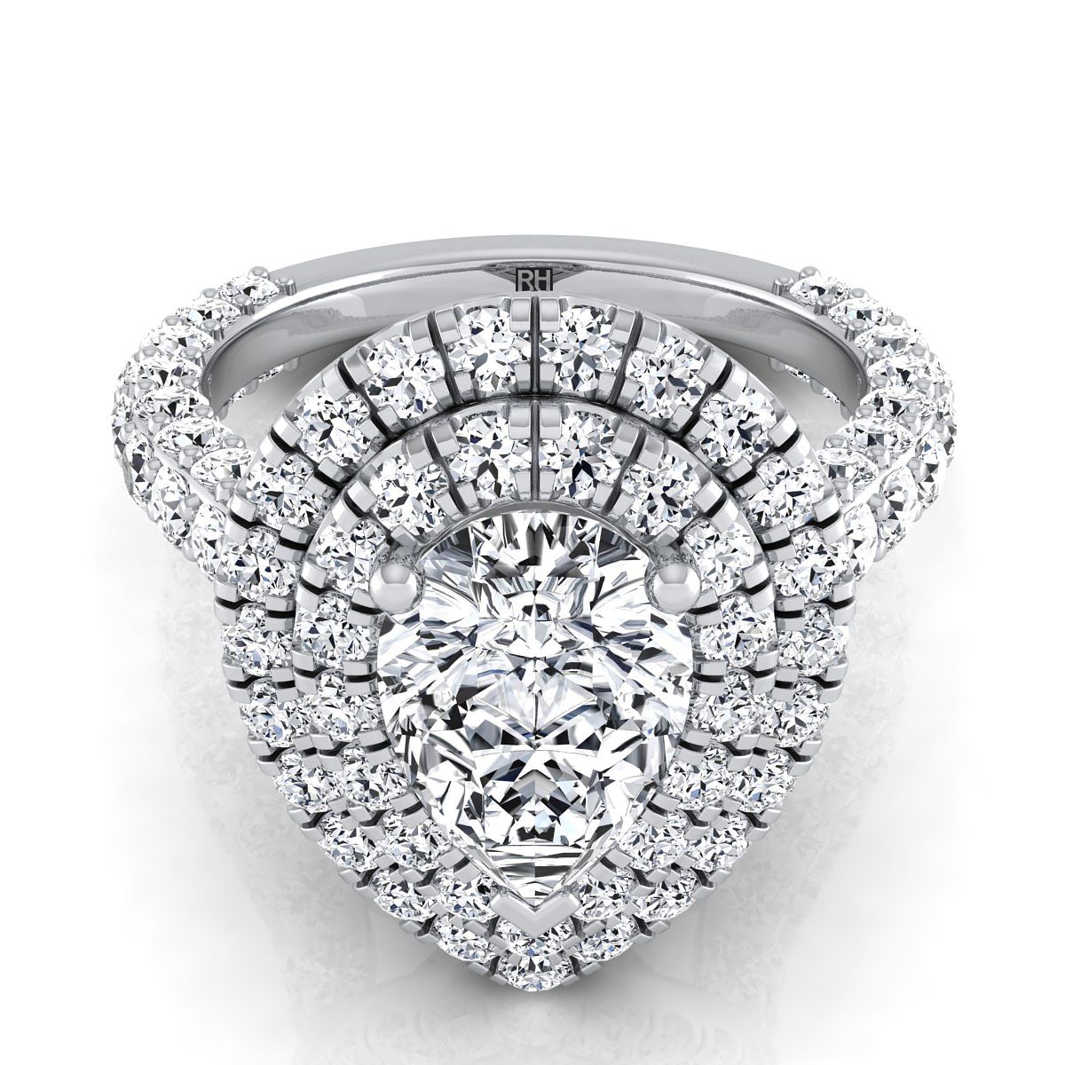 The Dinah pear engagement ring setting in Platinum | RockHer