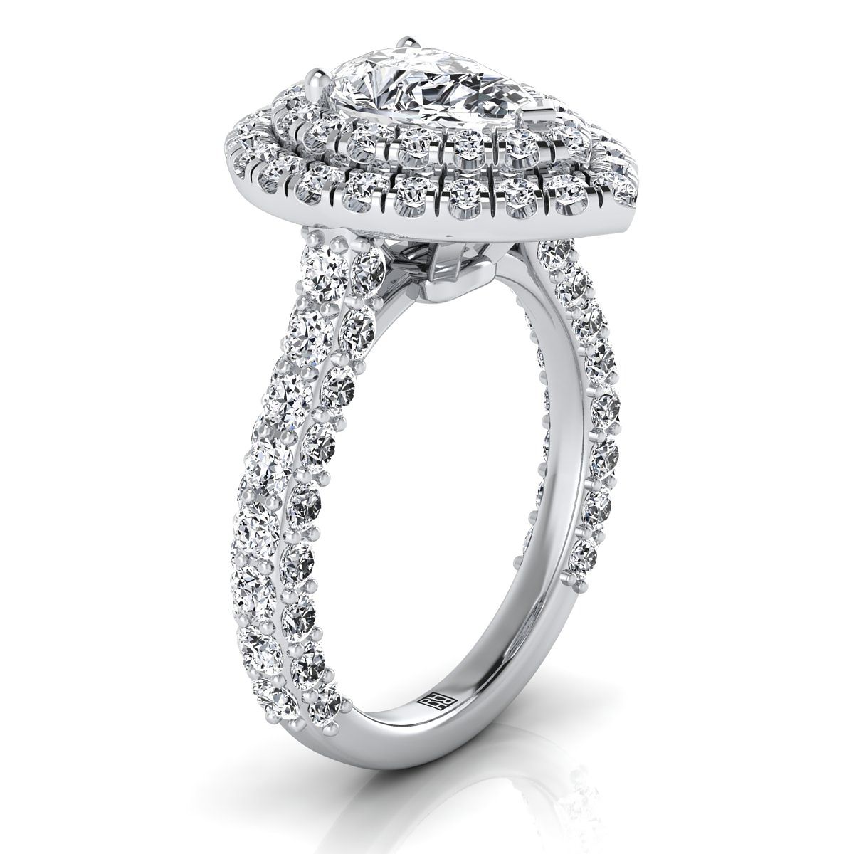 Select Double Halo styling on The Dinah pear engagement ring setting | RockHer