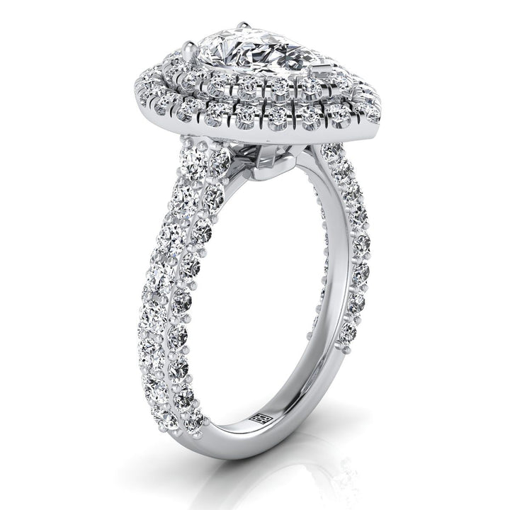 The Dinah Select Halo Engagement Ring with Lab Diamond in 18K White Gold - view 2