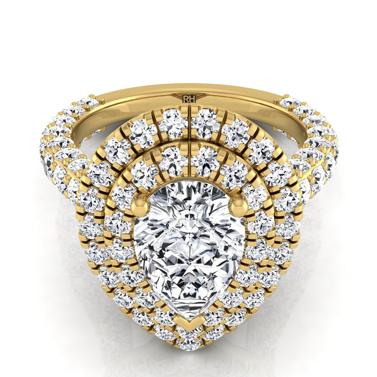 The Dinah pear engagement ring setting in 18K Yellow Gold | RockHer