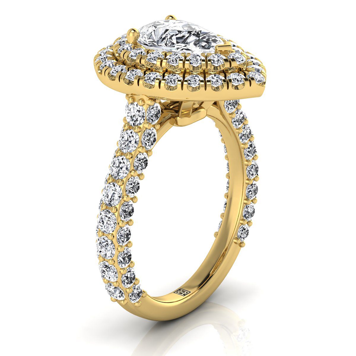 Select Double Halo styling on The Dinah pear engagement ring setting | RockHer