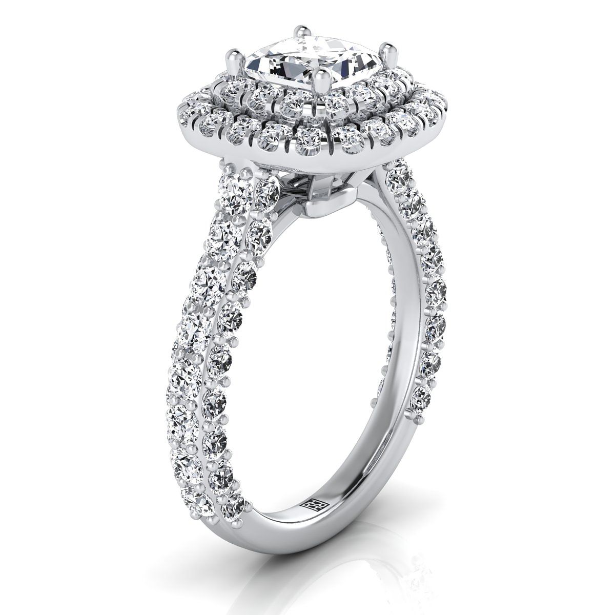 Select Double Halo styling on The Dinah princess engagement ring setting | RockHer