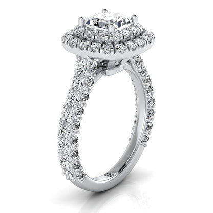 The Dinah Select Halo Engagement Ring with Lab Diamond in 18K White Gold - view 2
