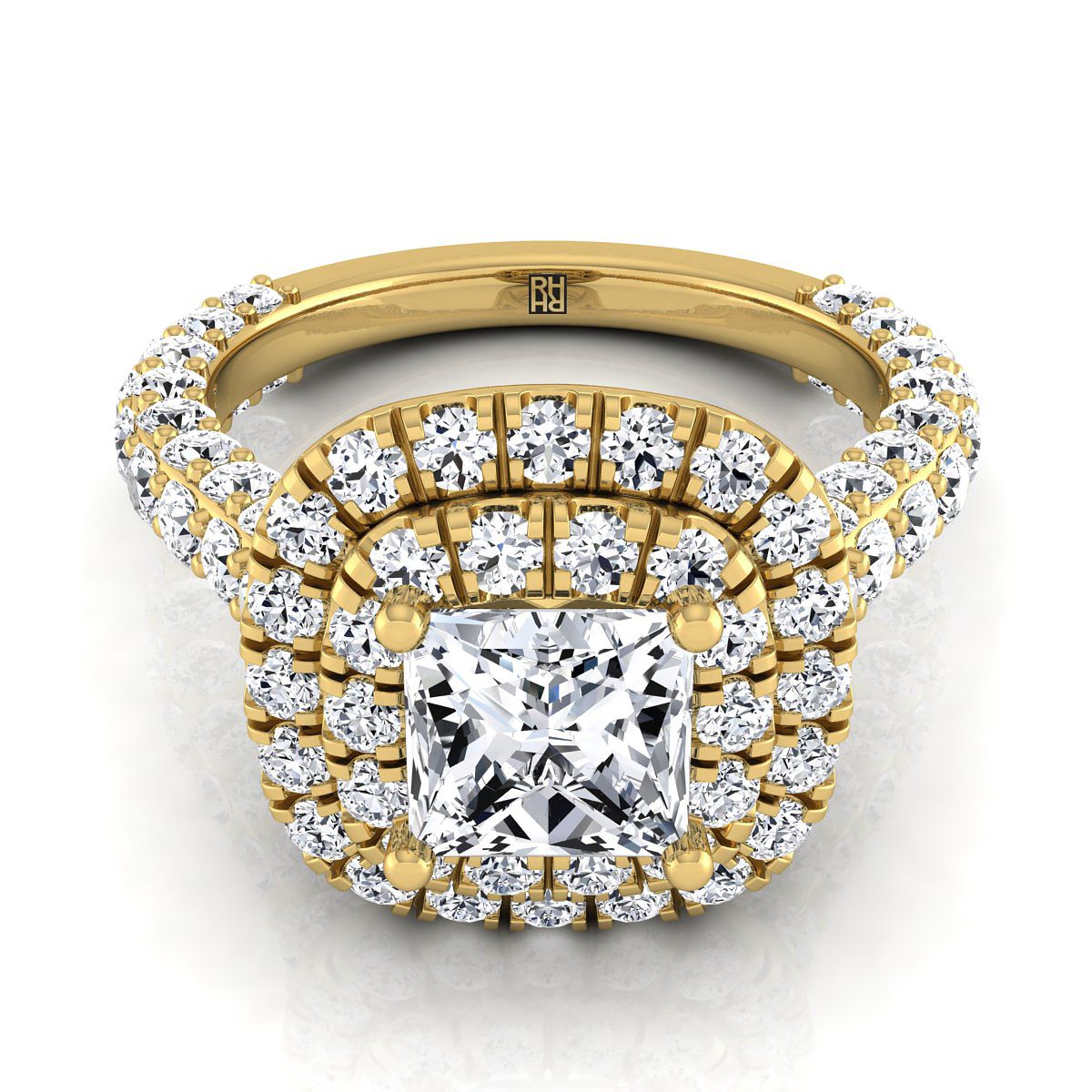 The Dinah princess engagement ring setting in 18K Yellow Gold | RockHer