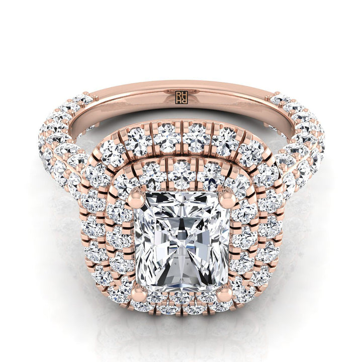 The Dinah Select Halo Engagement Ring with Lab Diamond in 14K Rose Gold - view 1