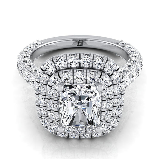 The Dinah Select Halo Engagement Ring with Lab Diamond in 18K White Gold - view 1