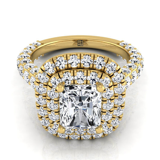 The Dinah Select Halo Engagement Ring with Lab Diamond in 18K Yellow Gold - view 1