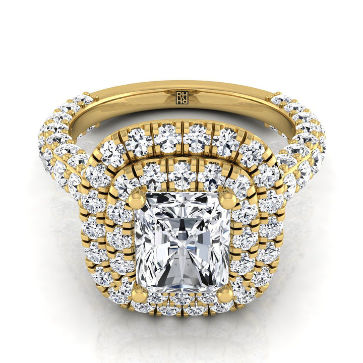 The Dinah Select Halo Engagement Ring with Lab Diamond in 18K Yellow Gold - view 1