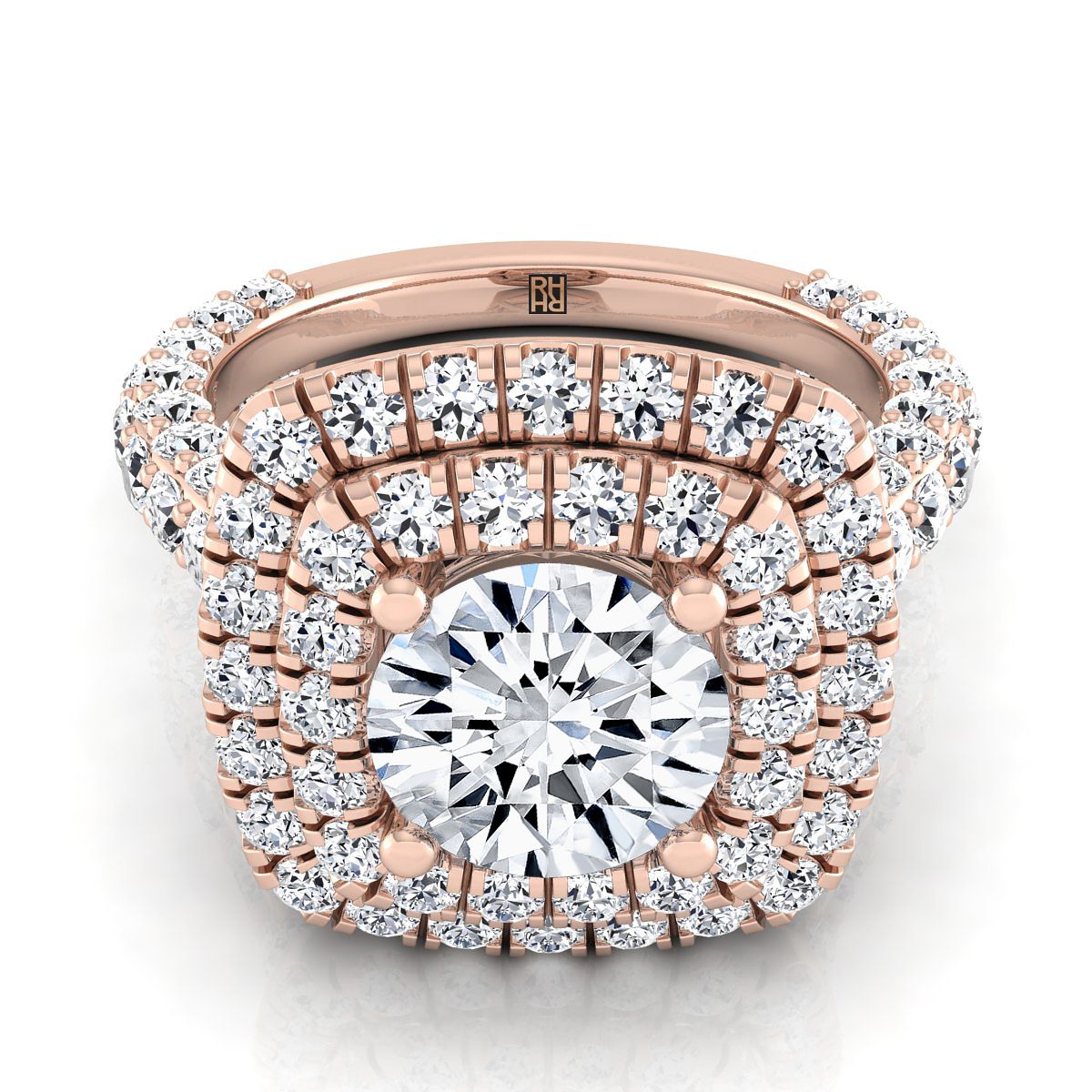 The Dinah round engagement ring setting in 14K Rose Gold | RockHer