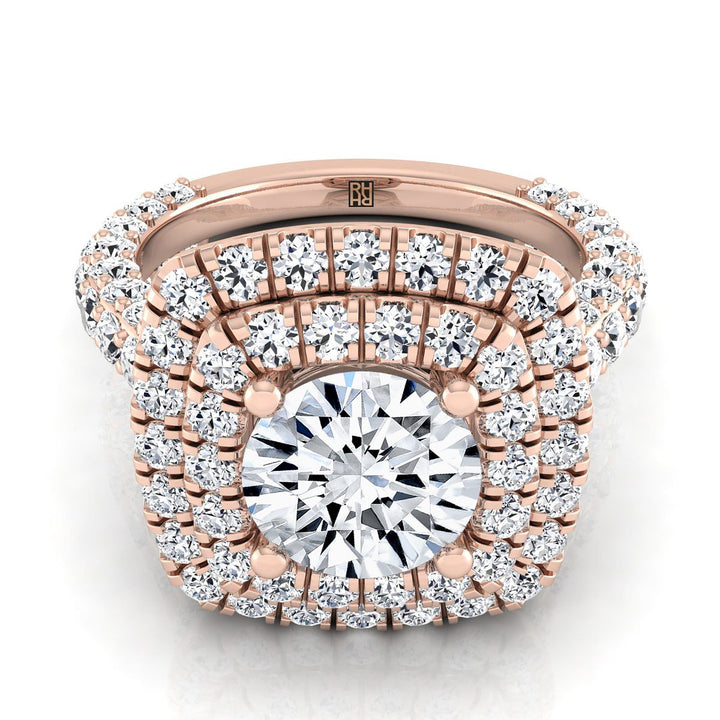 The Dinah Select Halo Engagement Ring with Lab Diamond in 14K Rose Gold - view 1