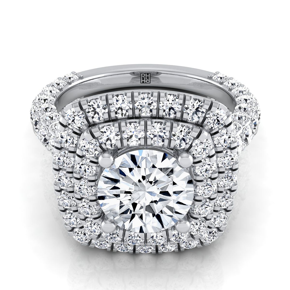 The Dinah round engagement ring setting in 18K White Gold | RockHer