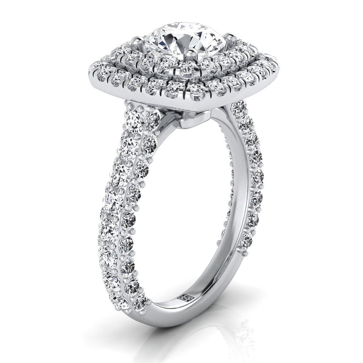 The Dinah Select Halo Engagement Ring with Lab Diamond in Platinum - view 2