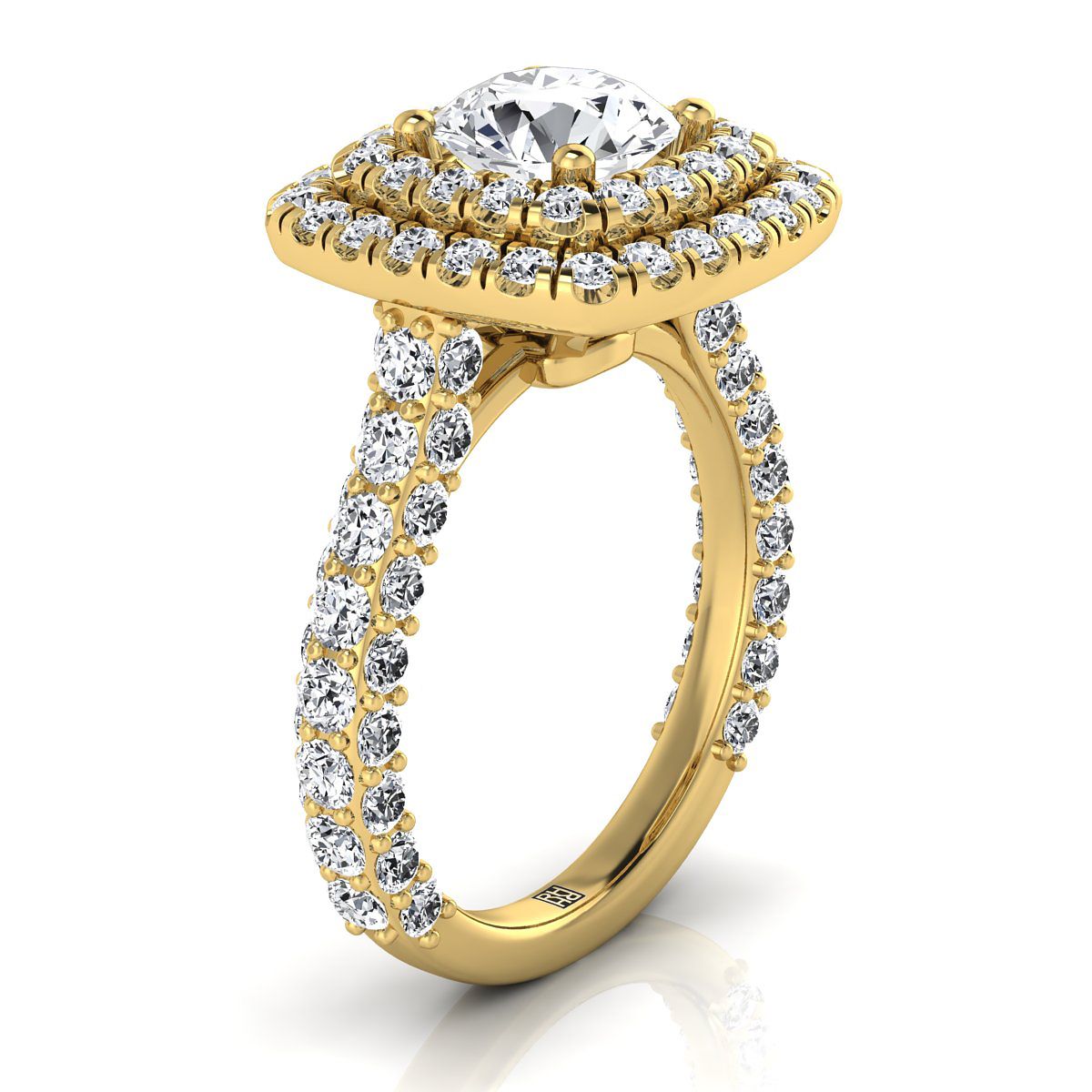 Made to order: The Dinah round engagement ring setting in 18K Yellow Gold | RockHer