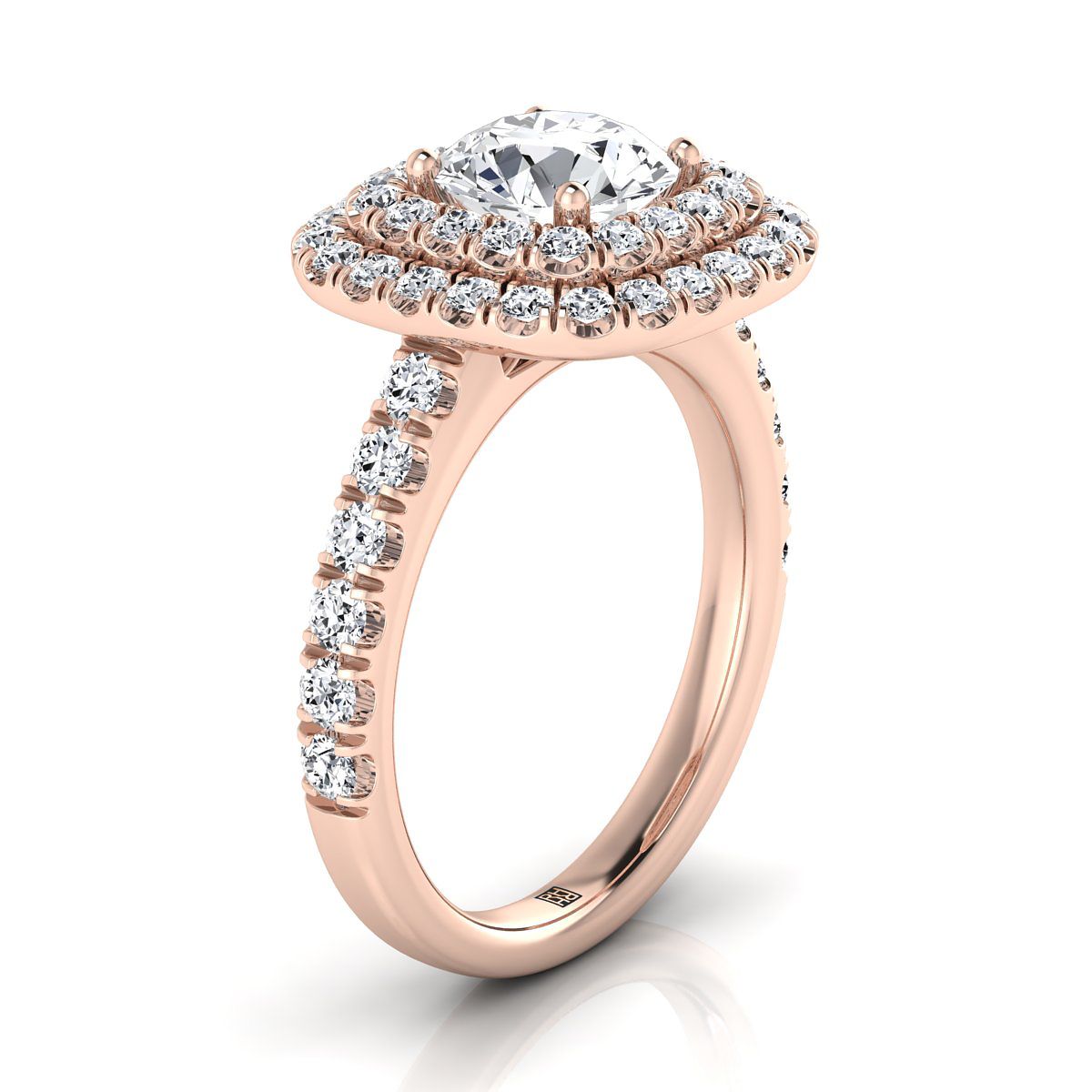RockHer atelier photo of The Dixie round engagement ring setting in 14K Rose Gold