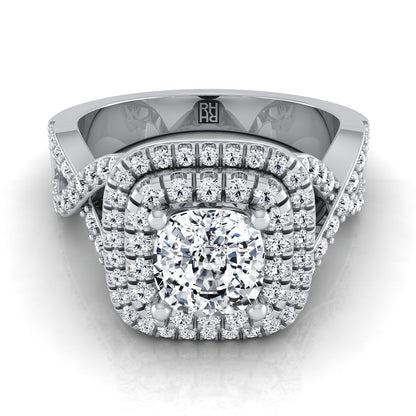 The Macy Select Halo Engagement Ring with Lab Diamond in Platinum - view 1