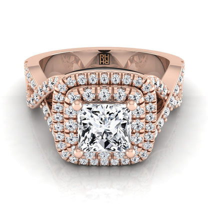 The Macy Select Halo Engagement Ring with Lab Diamond in 14K Rose Gold - view 1