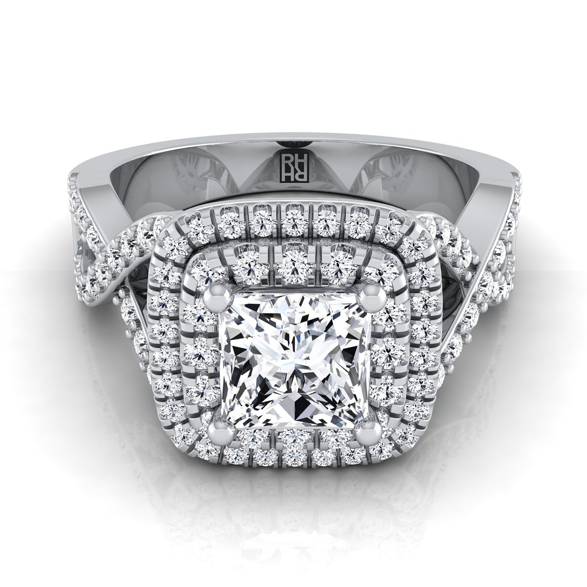 The Macy princess engagement ring setting in Platinum | RockHer