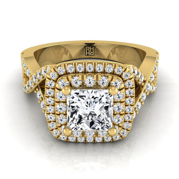 The Macy princess engagement ring setting in 18K Yellow Gold | RockHer