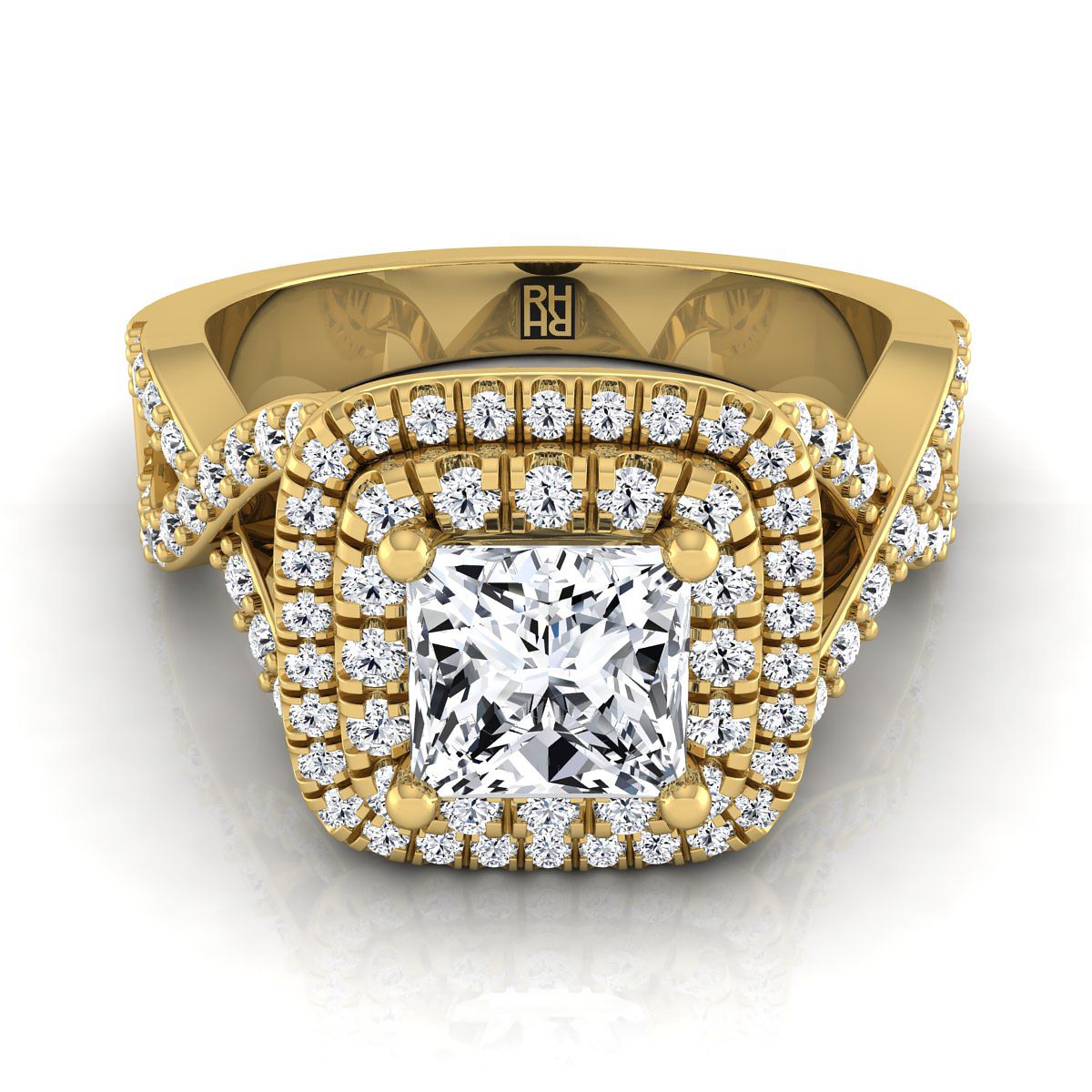The Macy princess engagement ring setting in 18K Yellow Gold | RockHer