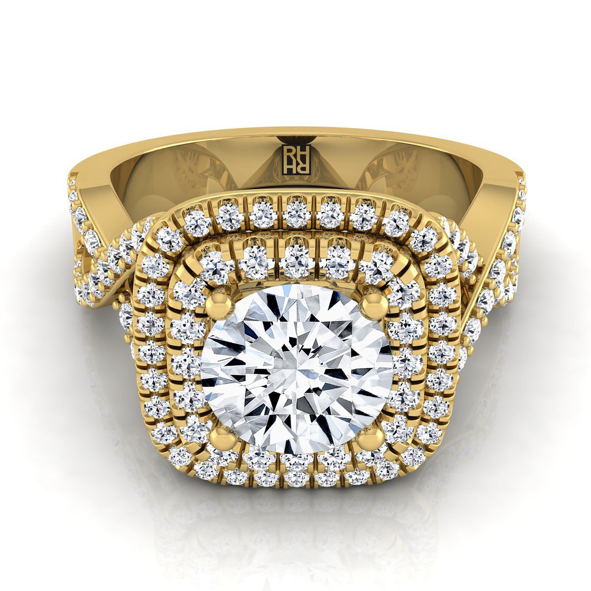 The Macy round engagement ring setting in 18K Yellow Gold | RockHer