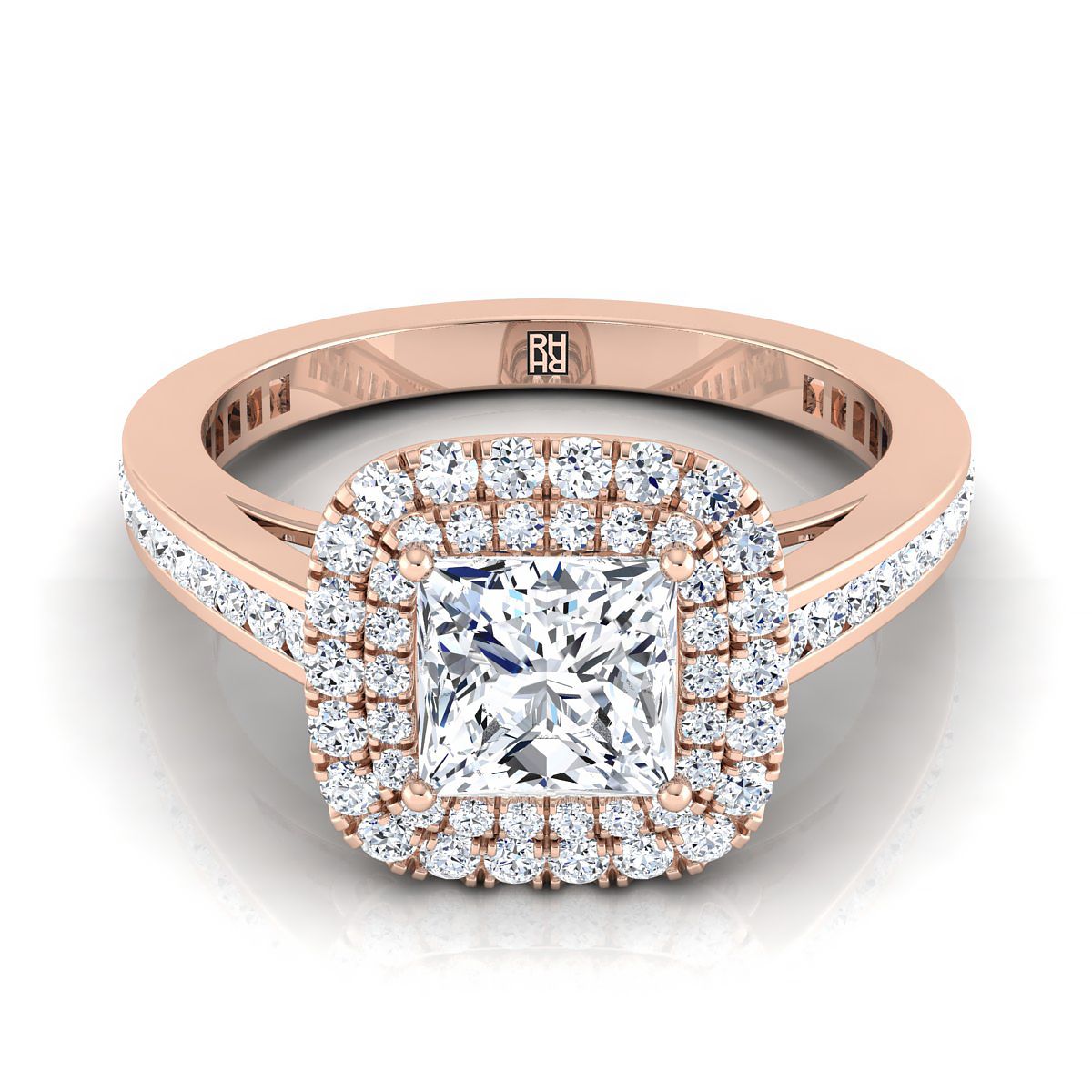 The Cecilia princess engagement ring setting in 14K Rose Gold | RockHer