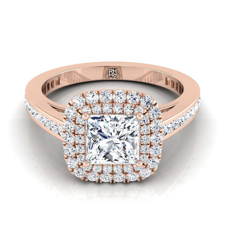 The Cecilia princess engagement ring setting in 14K Rose Gold | RockHer
