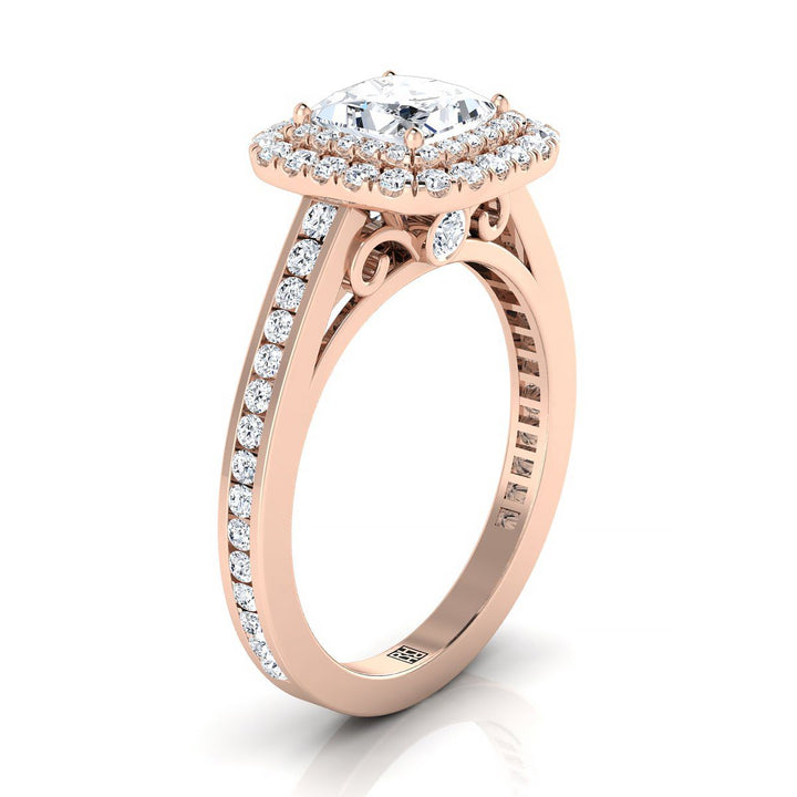 The Cecilia Select Halo Engagement Ring with Lab Diamond in 14K Rose Gold - view 2