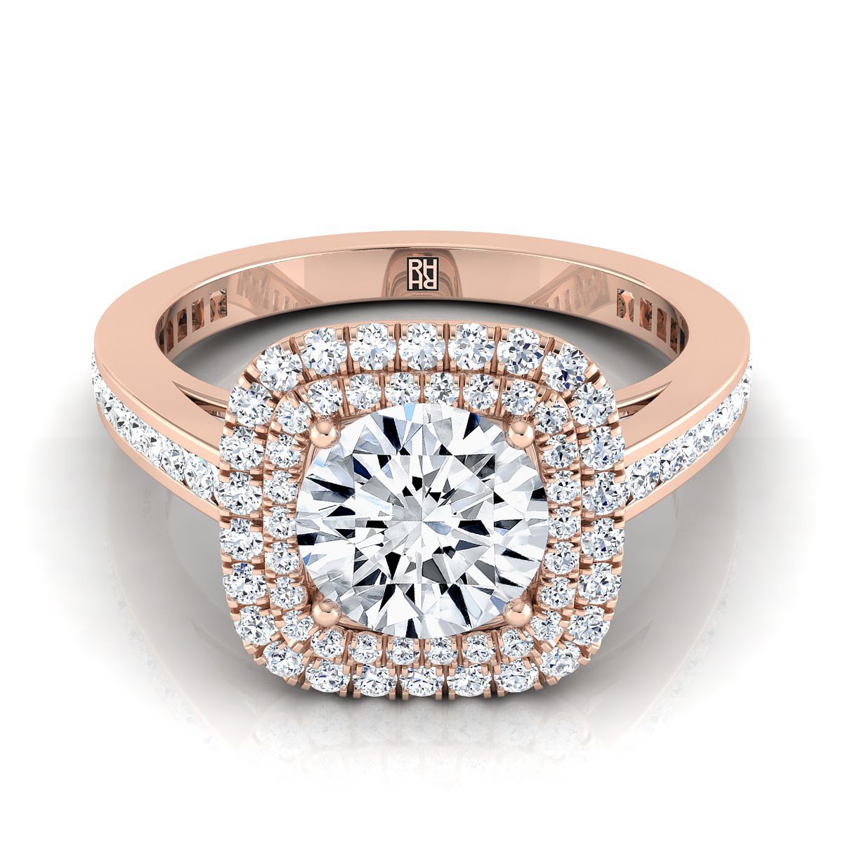 The Cecilia round engagement ring setting in 14K Rose Gold | RockHer