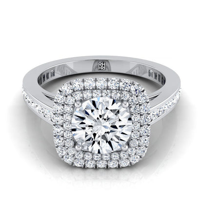The Cecilia Select Halo Engagement Ring with Lab Diamond in 18K White Gold - view 1