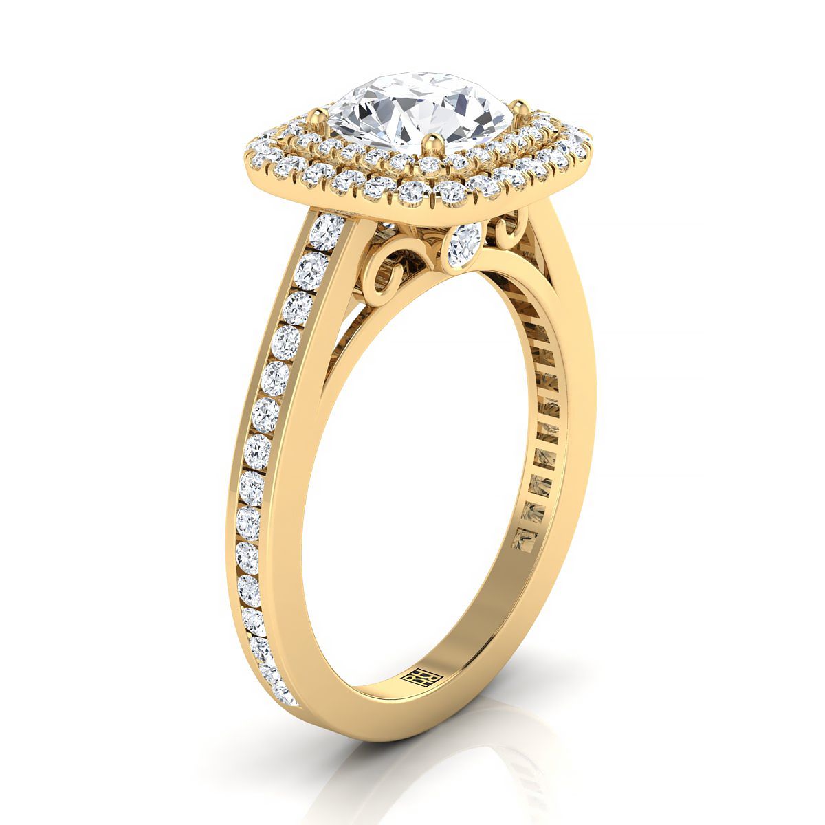 Made to order: The Cecilia round engagement ring setting in 18K Yellow Gold | RockHer